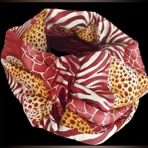 Salvatore Ferragamo Animal Print Silk Infinity Scarf 🐆😍